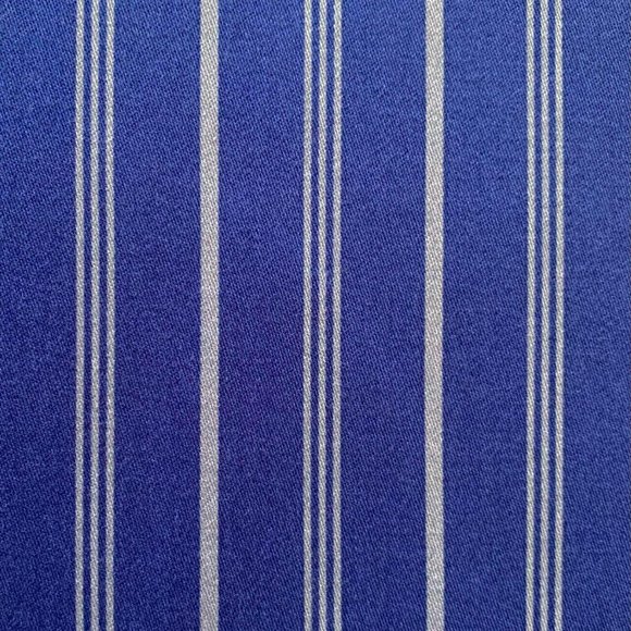 3.8 Yards Free Spirit Vicki Payne Blue Awning Cabana Pin Ticking Stripe Fabric - Picture 2 of 5